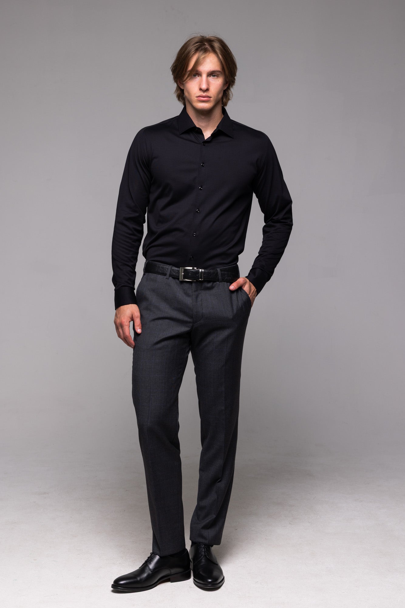 Black Stretch Extra Slim Fit Shirt