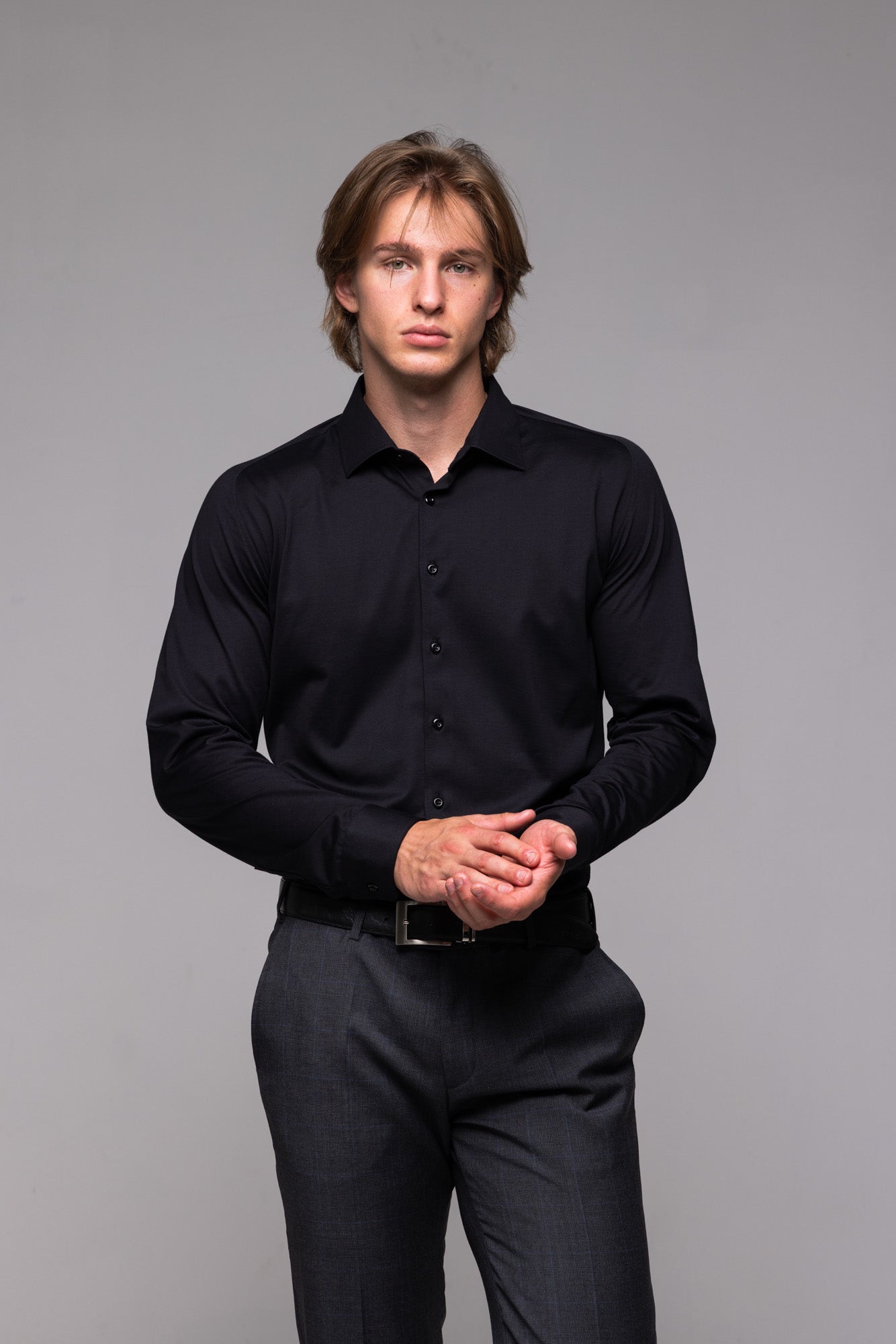 Black Stretch Extra Slim Fit Shirt