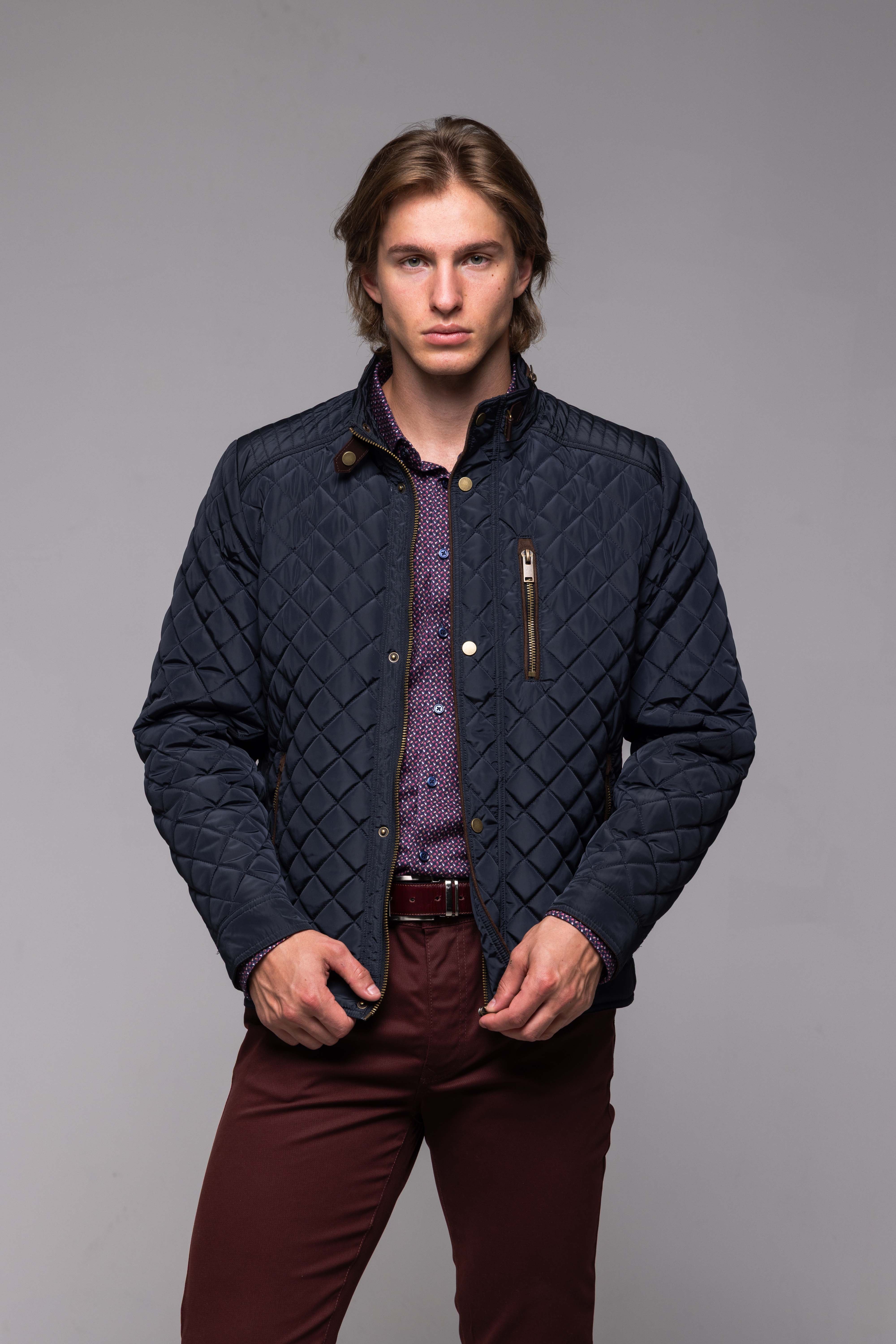 Navy blue quilted jacket