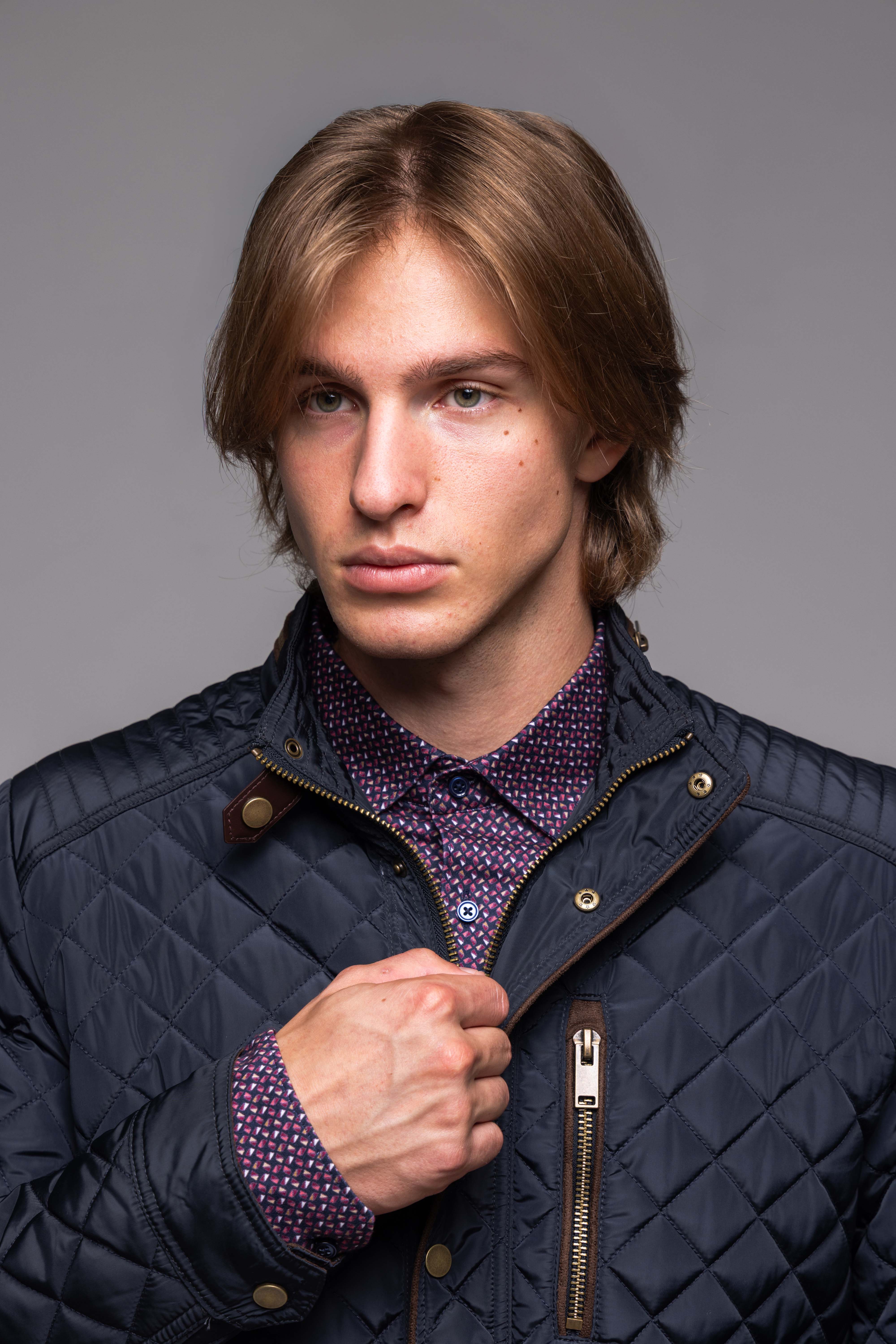 Navy blue quilted jacket
