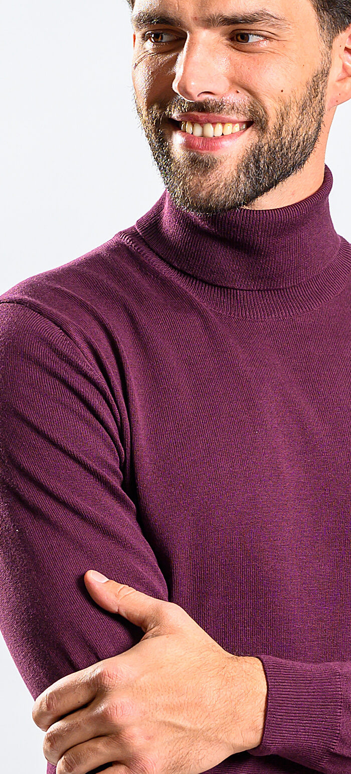 Eggplant cotton turtleneck