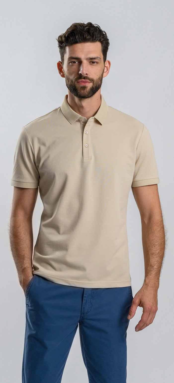Beige polo shirt
