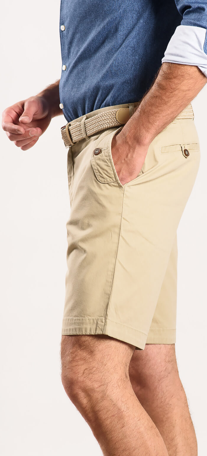Beige cotton shorts