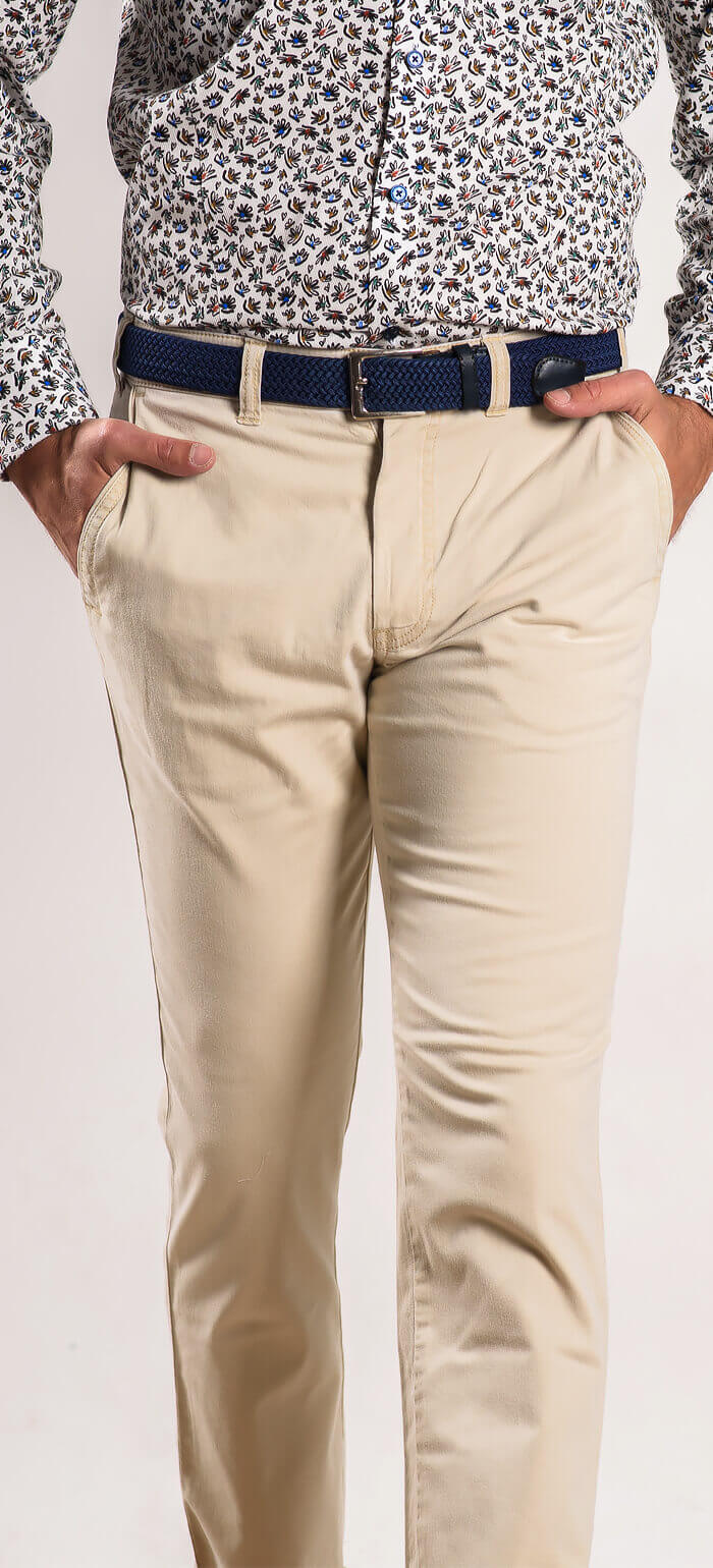 Beige cotton trousers