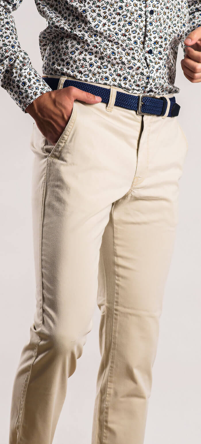 Beige cotton trousers