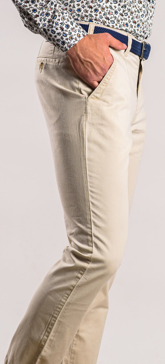 Beige cotton trousers