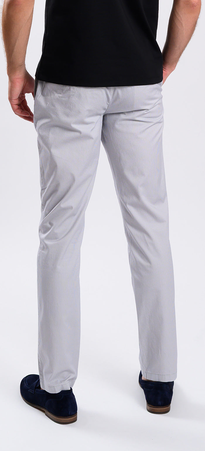 Beige chinos with a rooster print