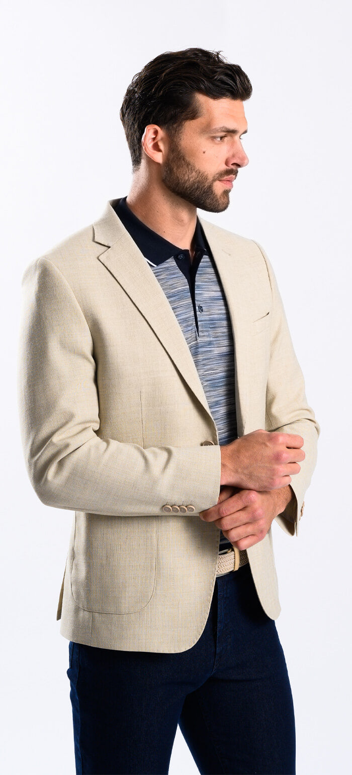 Beige linen blazer, size XL