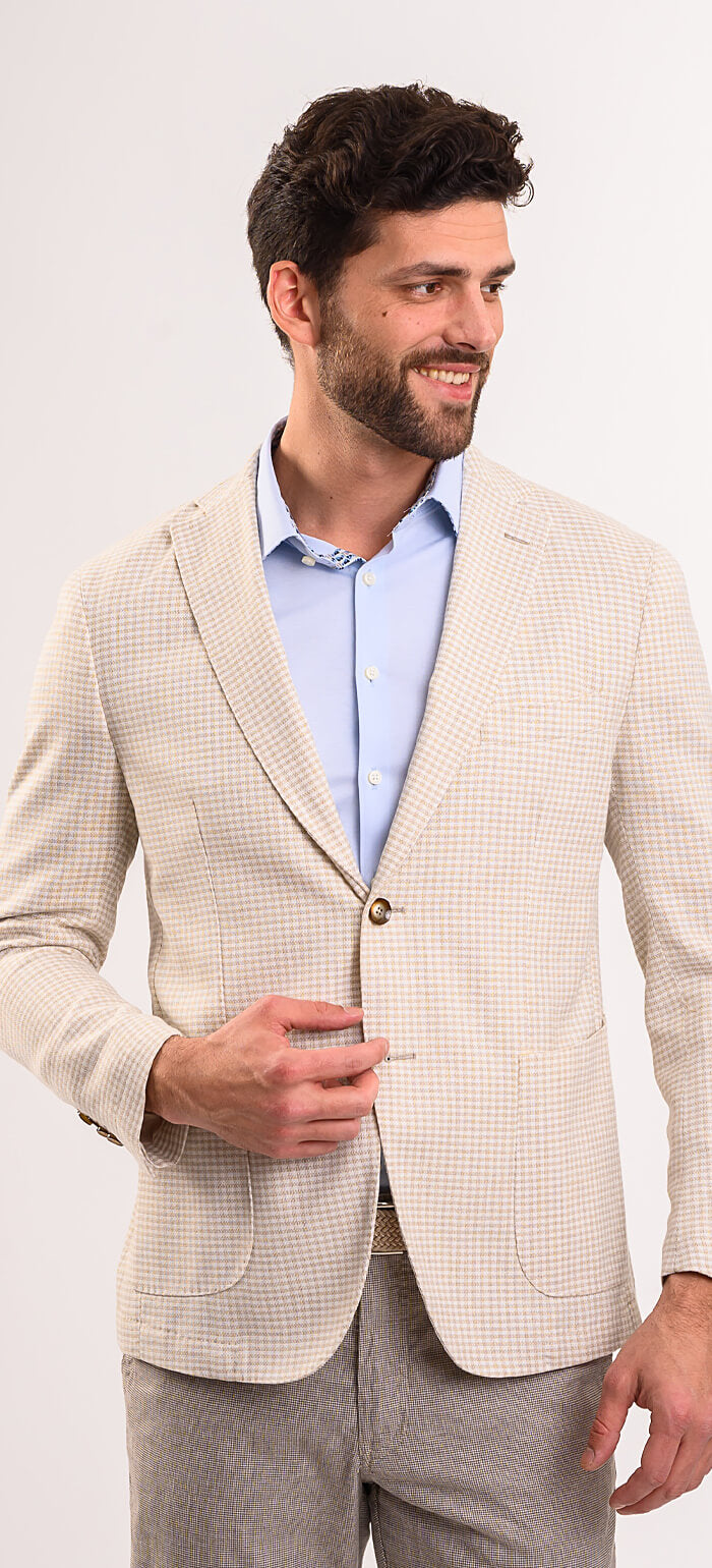 Beige and white summer jacket