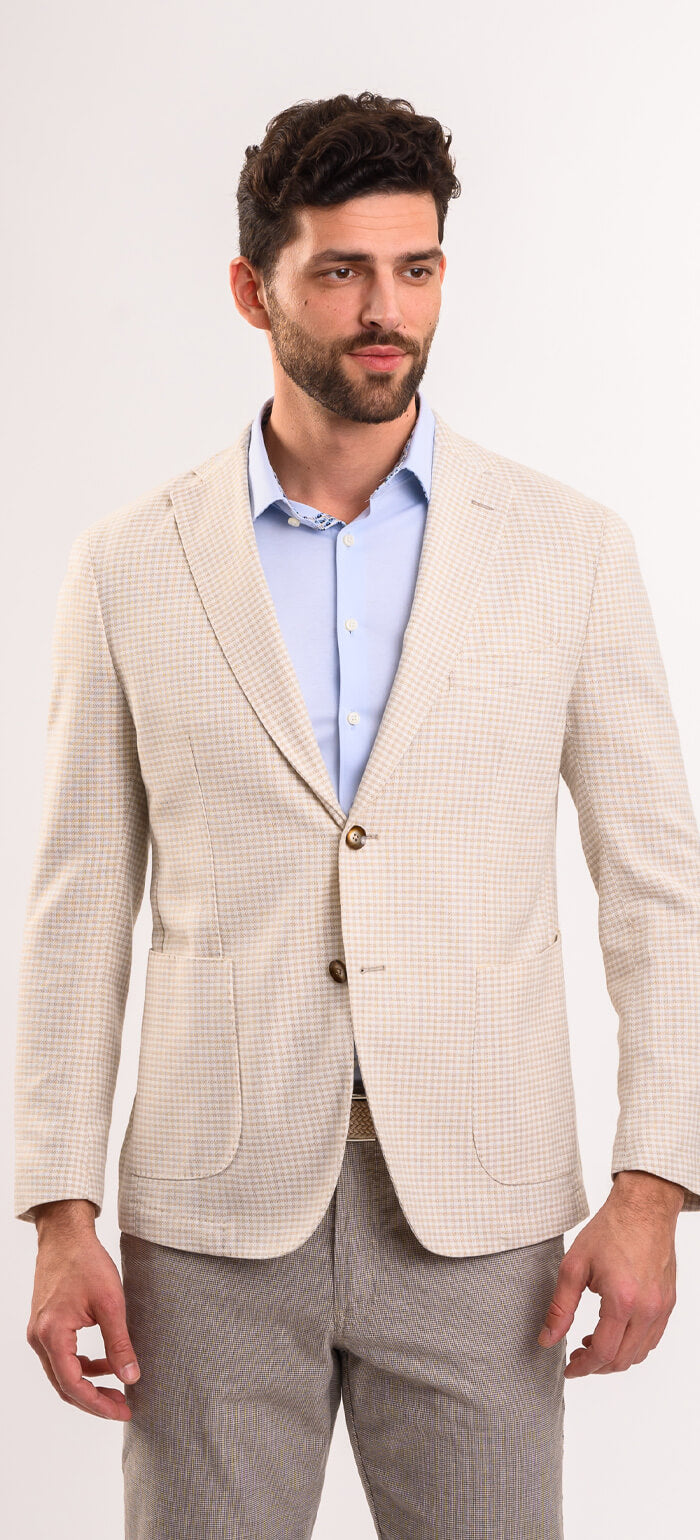 Beige and white summer jacket