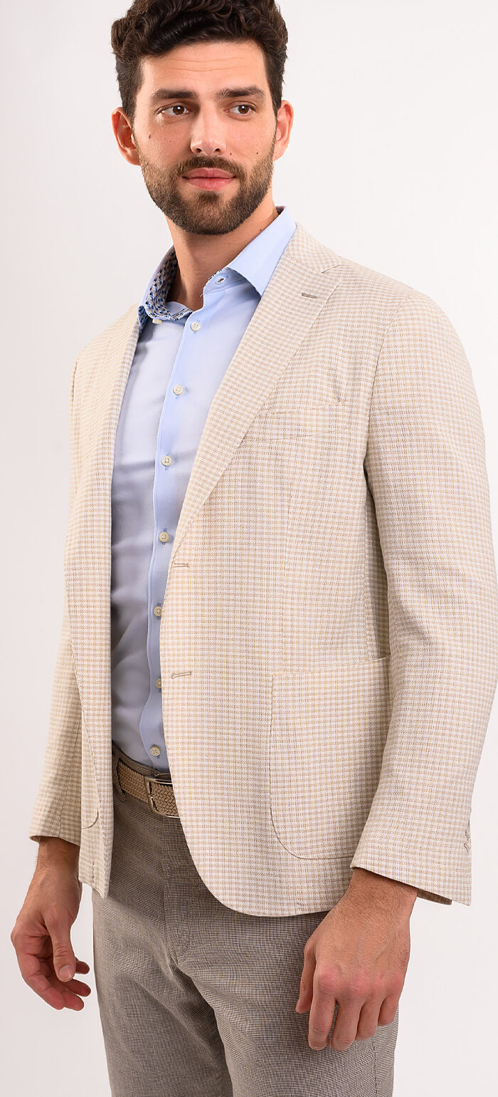 Beige and white summer jacket