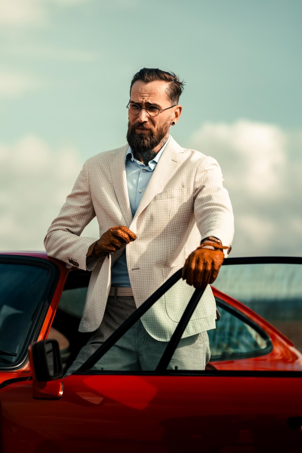 Beige and white summer jacket