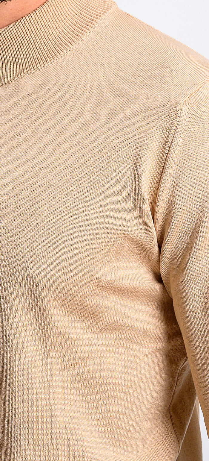 Beige cotton turtleneck