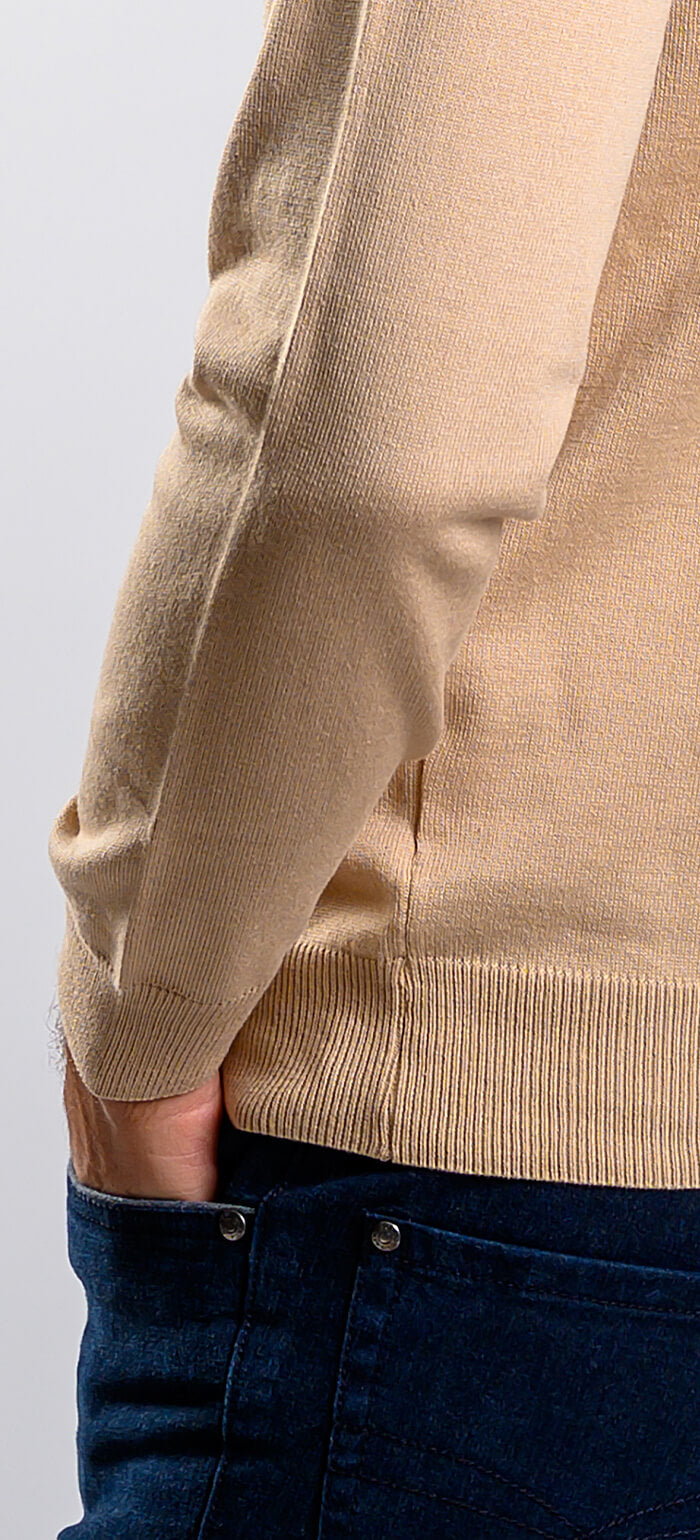Beige cotton turtleneck
