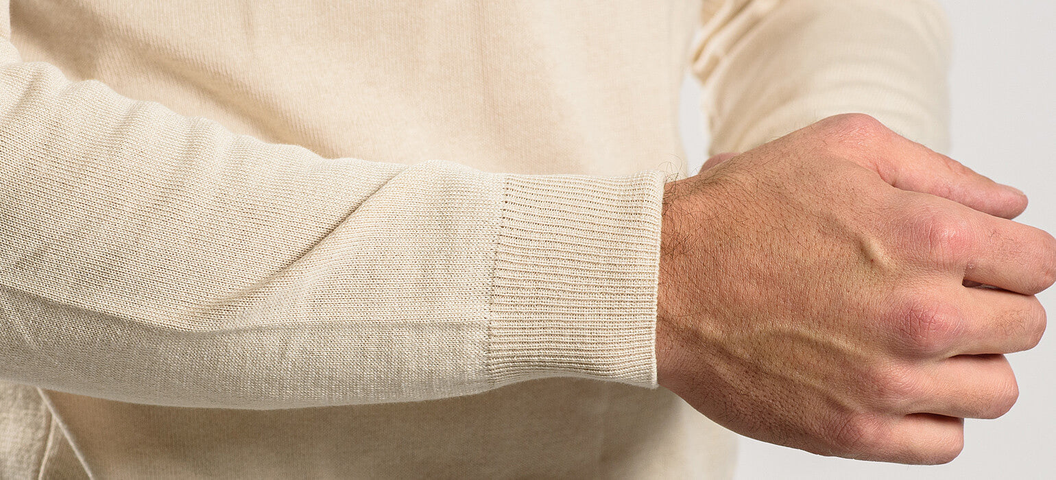 Beige cotton turtleneck