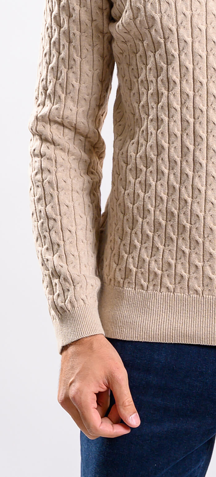 Beige cotton turtleneck