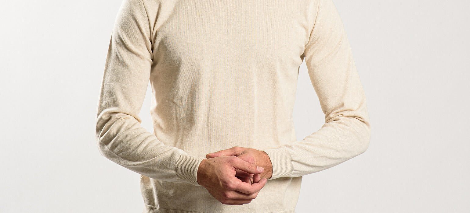 Beige cotton turtleneck