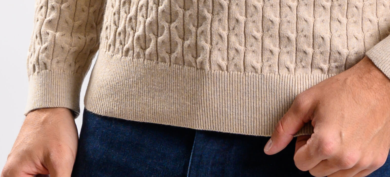 Beige cotton turtleneck