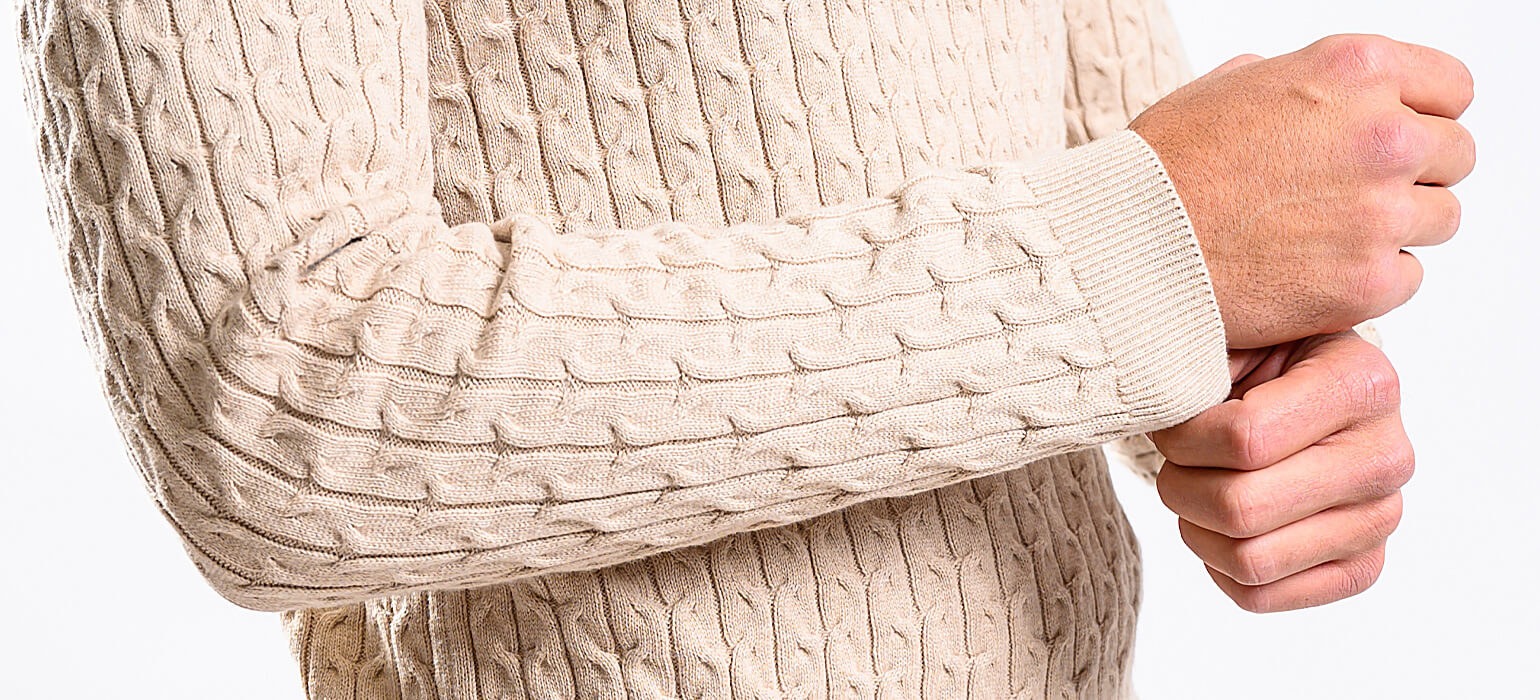 Beige cotton turtleneck