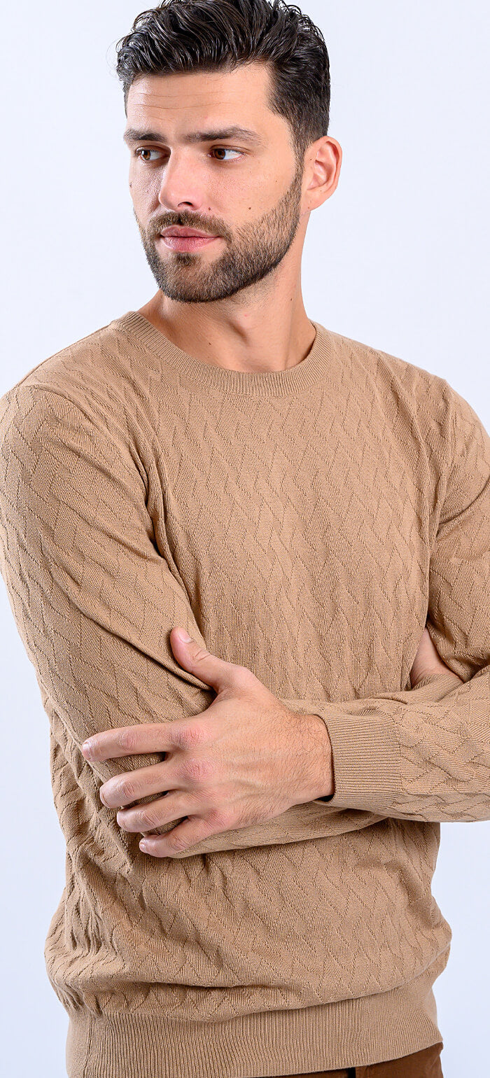 Beige knitted sweater