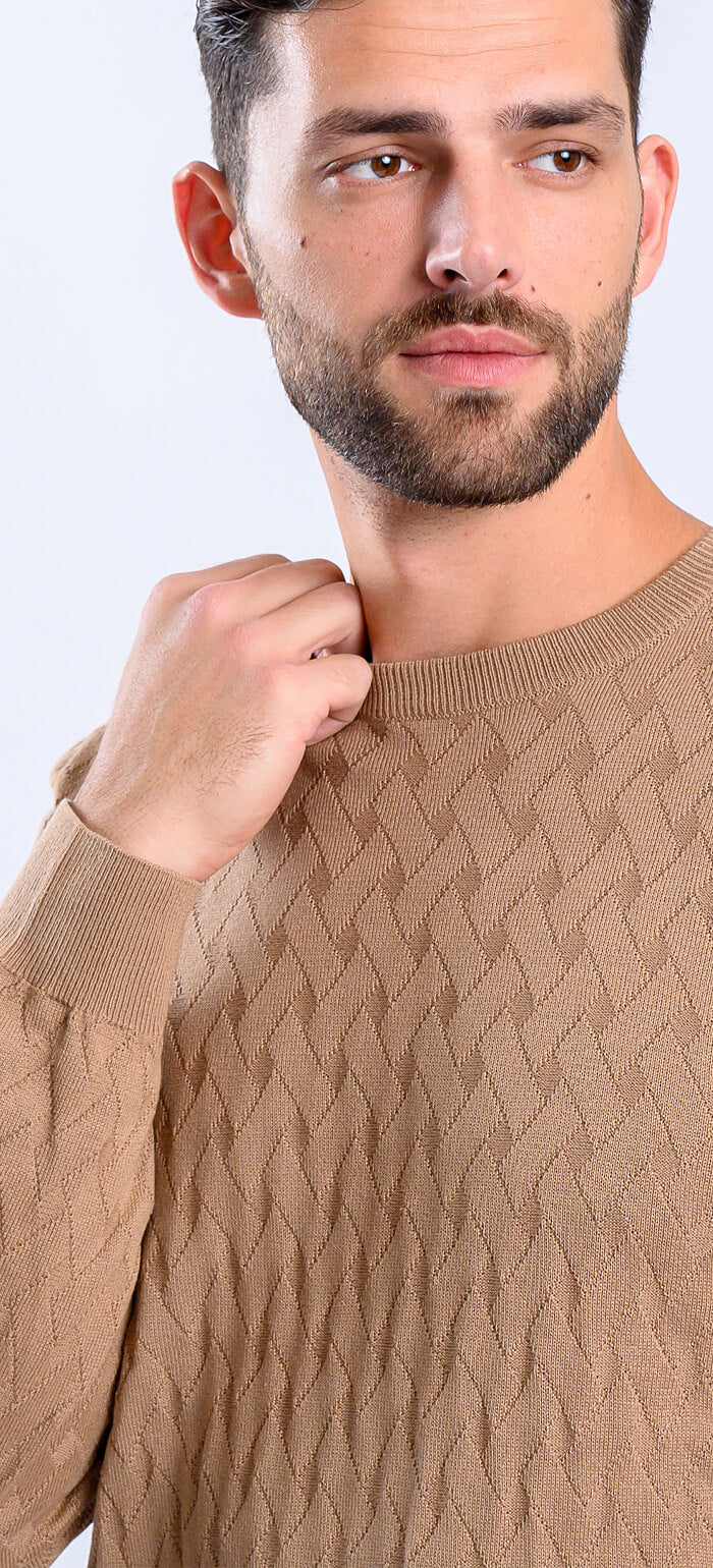 Beige knitted sweater