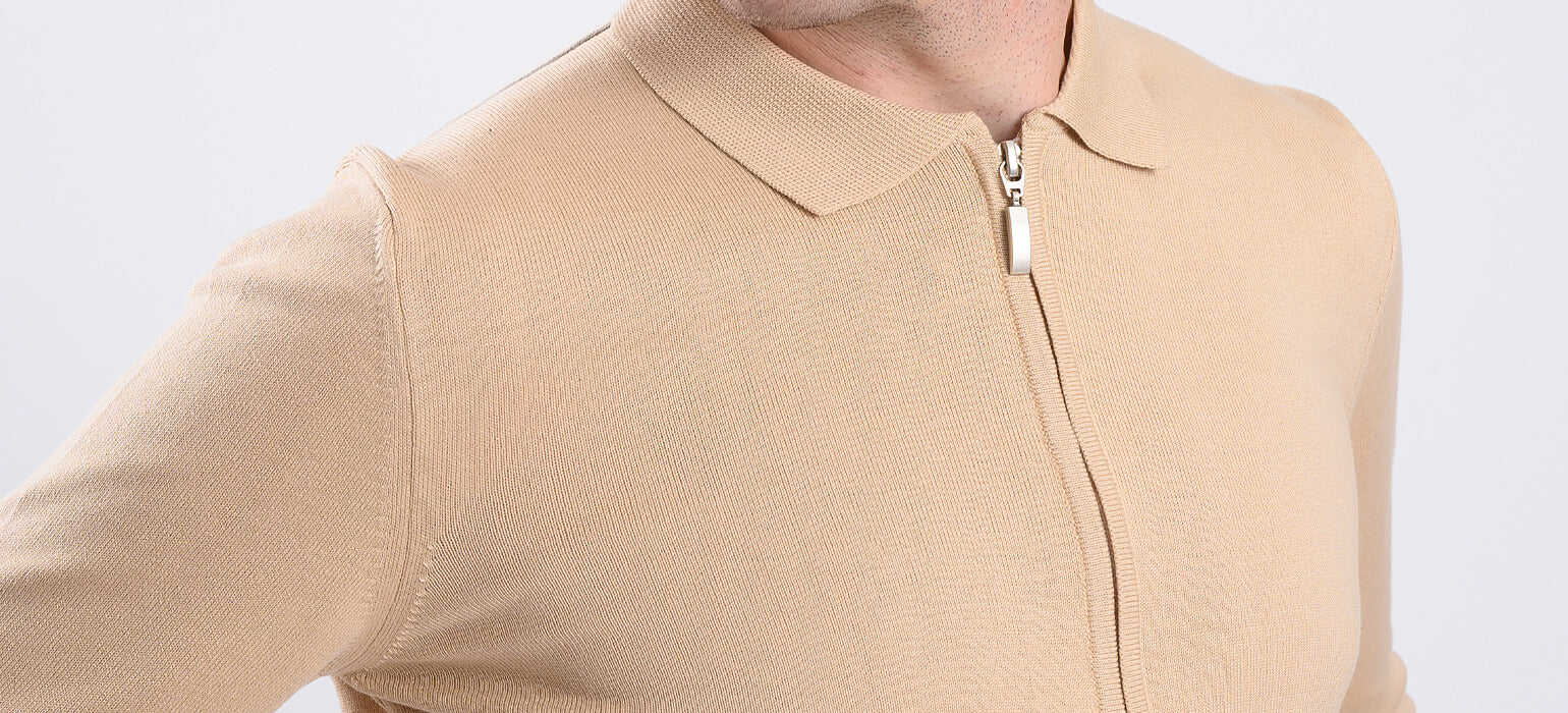 Beige zipped sweater