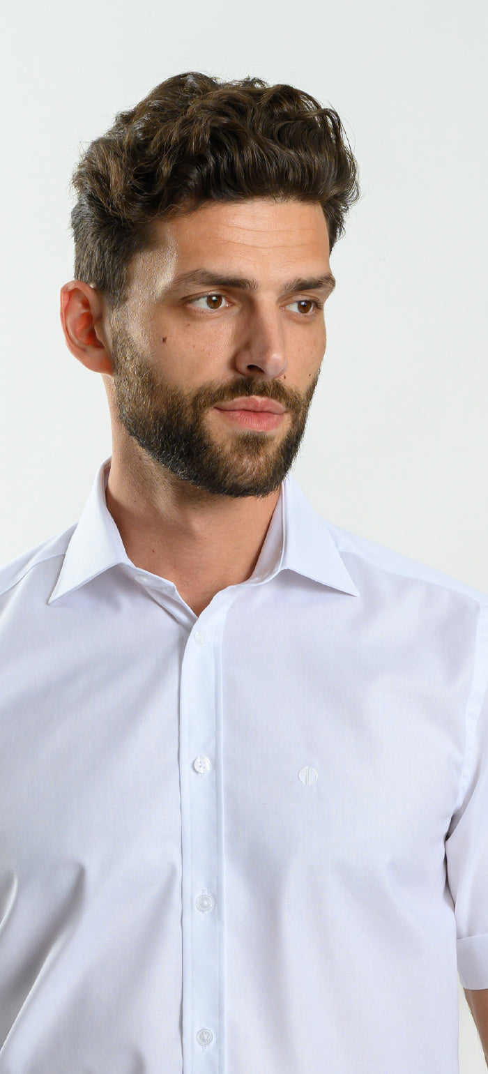 White Classic Fit Short Sleeve Shirt