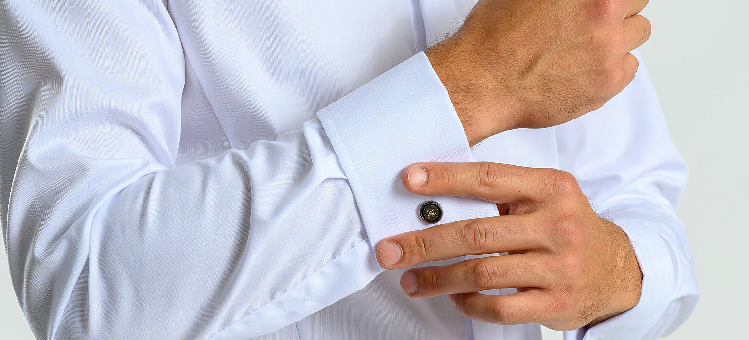 White Extra Slim Fit Shirt with a Fine Checkerboard Pattern