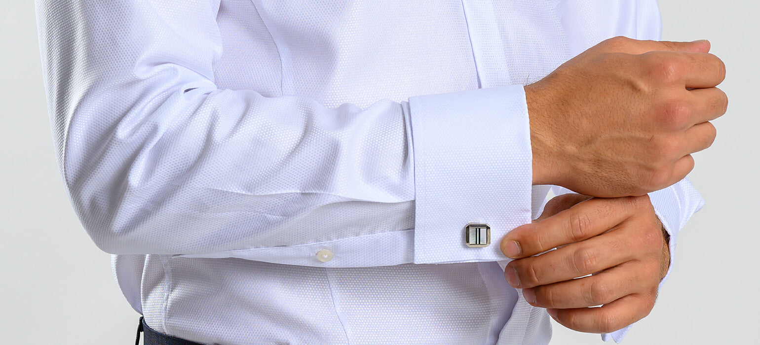 White Extra Slim Fit Shirt with a Fine Pattern