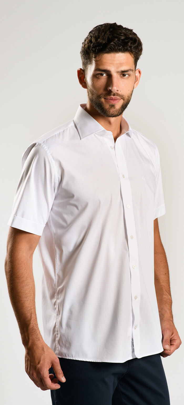 White Extra Slim Fit Short Sleeve Shirt