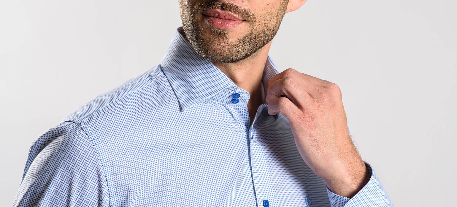 White Extra Slim Fit Shirt with Square Pattern