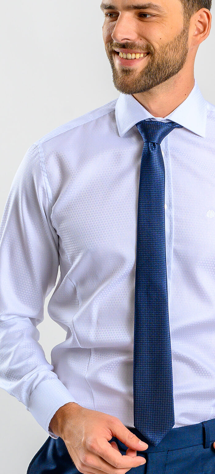 White Extra Slim Fit Shirt with Ball Pattern
