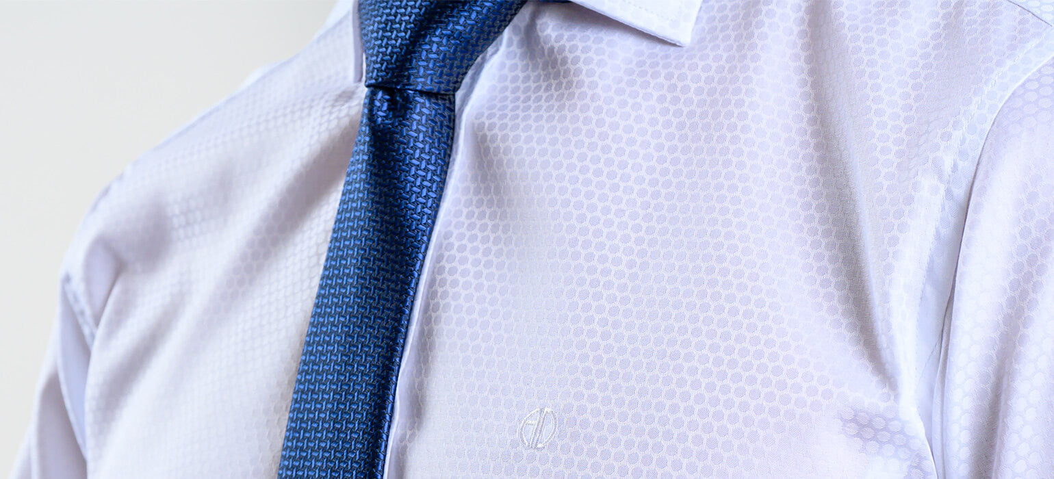 White Extra Slim Fit Shirt with Ball Pattern