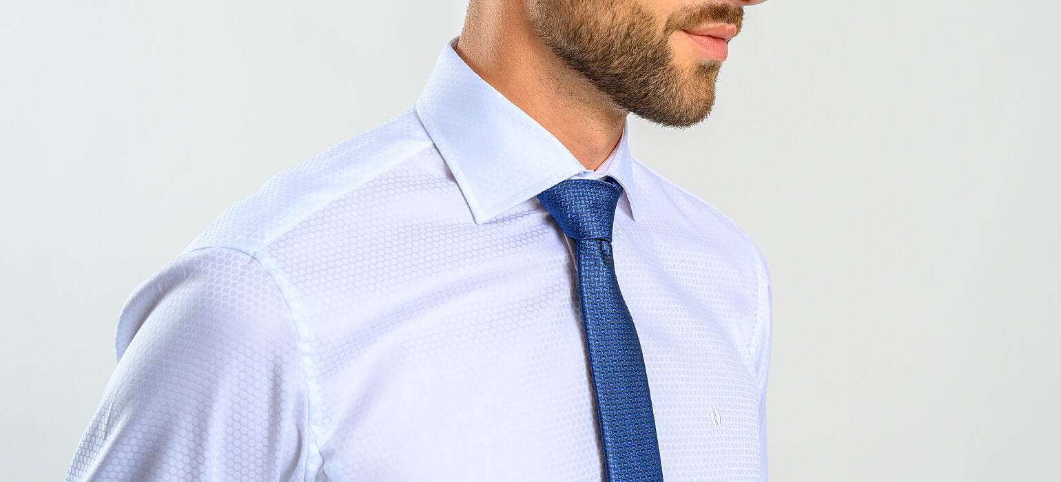 White Extra Slim Fit Shirt with Ball Pattern