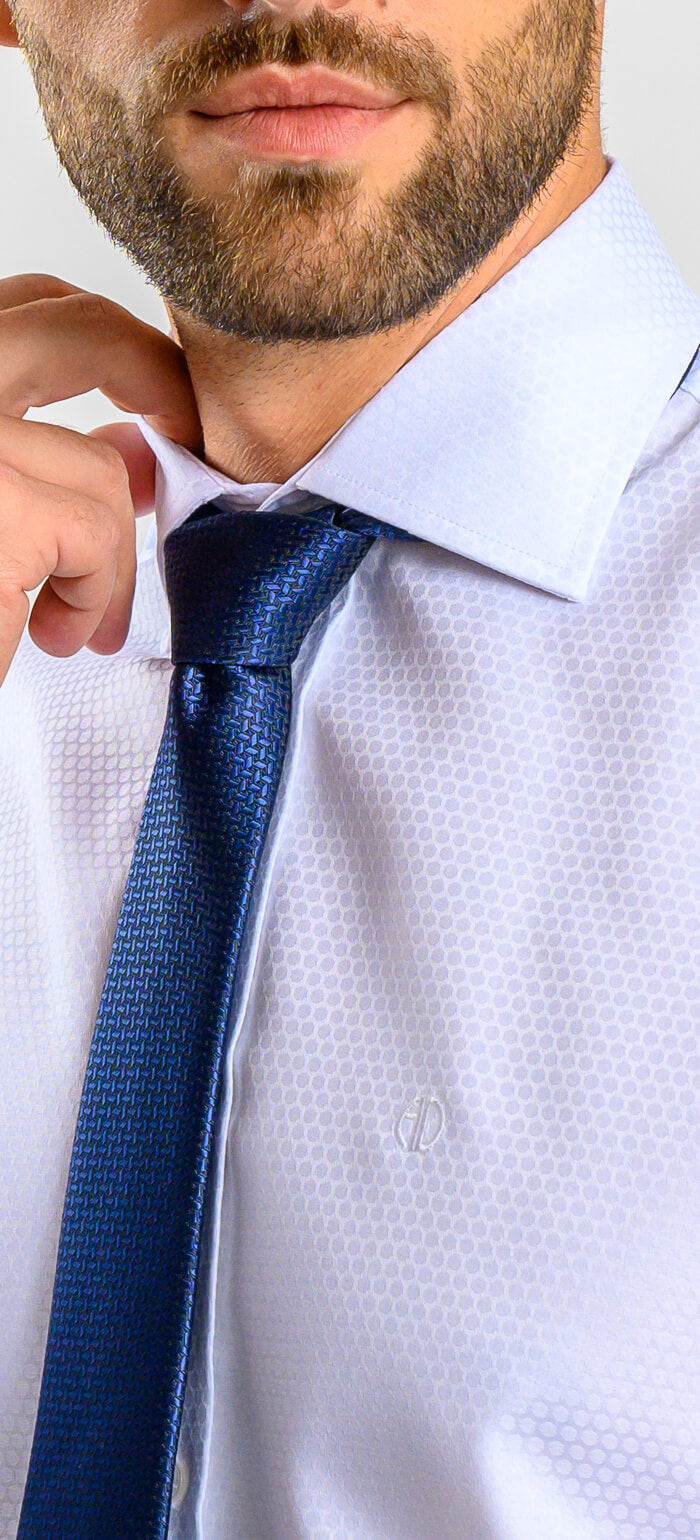 White Extra Slim Fit Shirt with Ball Pattern