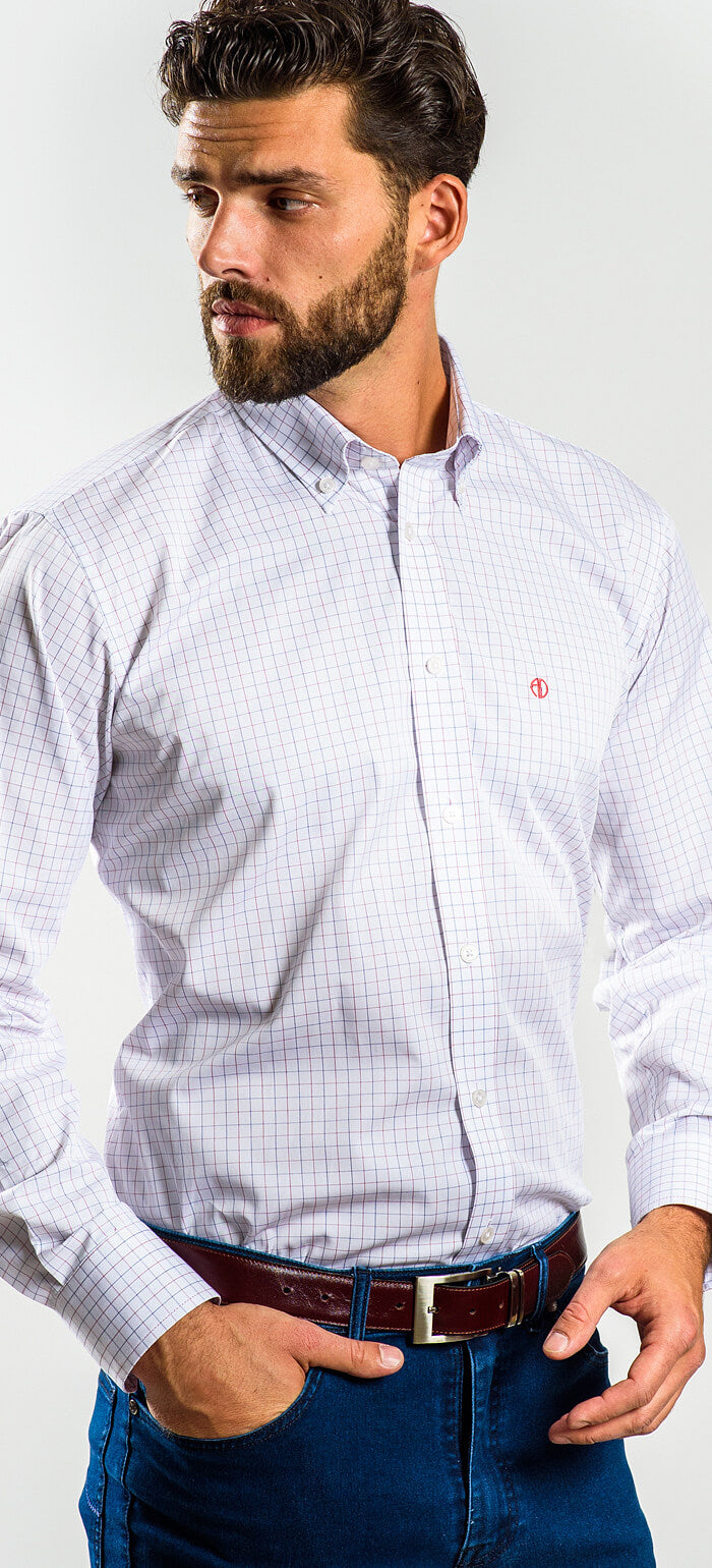 White checked Slim Fit shirt