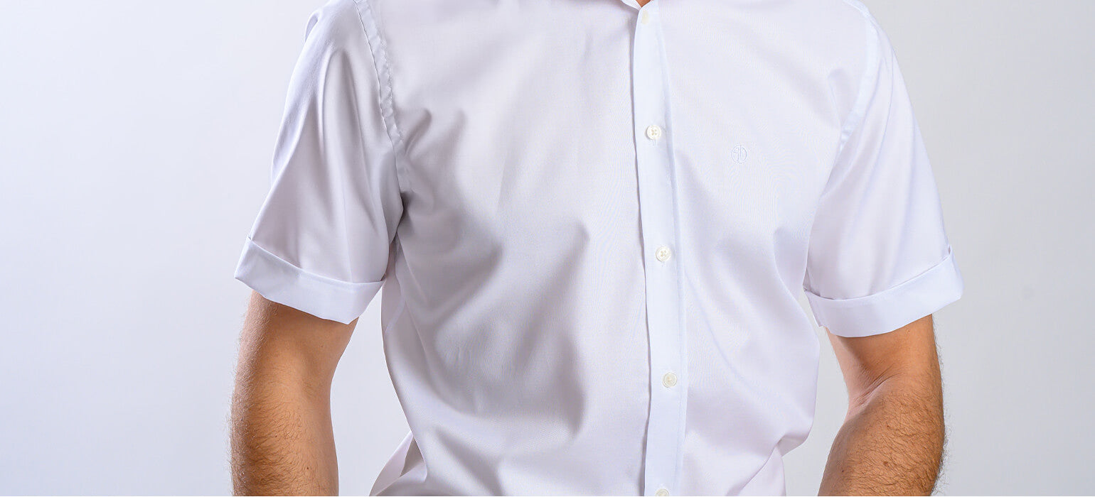 White Slim fit short sleeve shirt