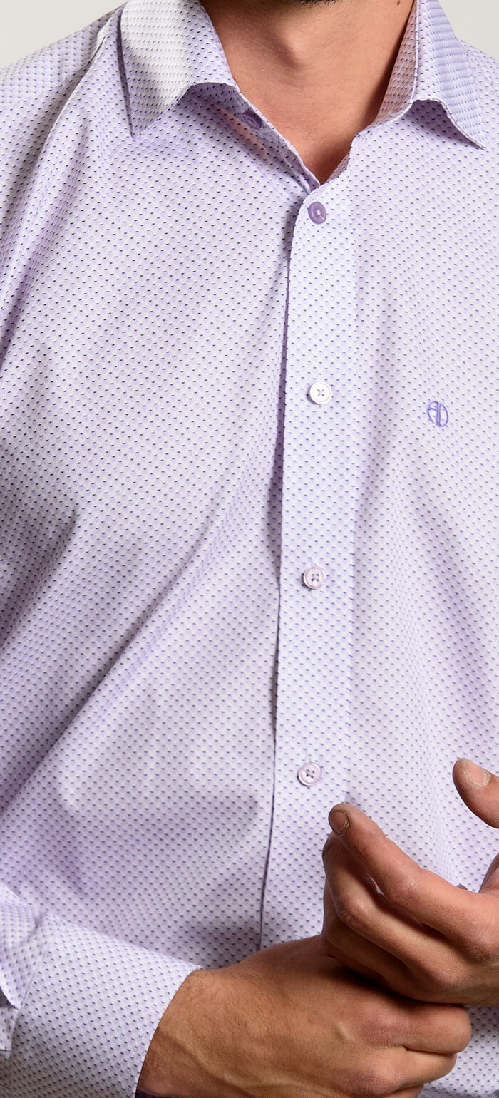 White Slim Fit Patterned Shirt