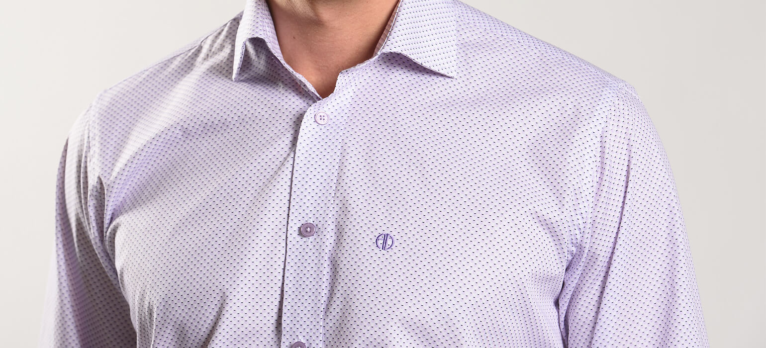 White Slim Fit Patterned Shirt