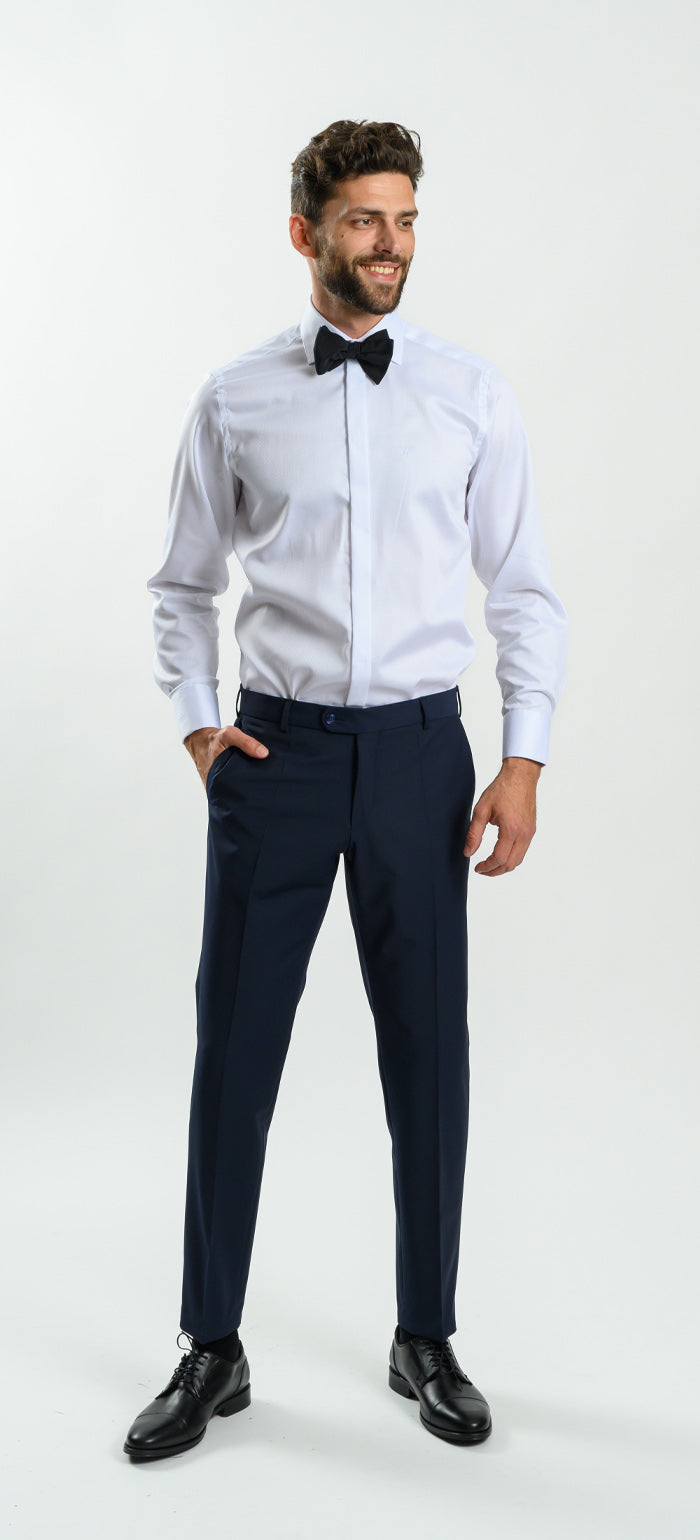 White formal Extra Slim Fit shirt with check pattern