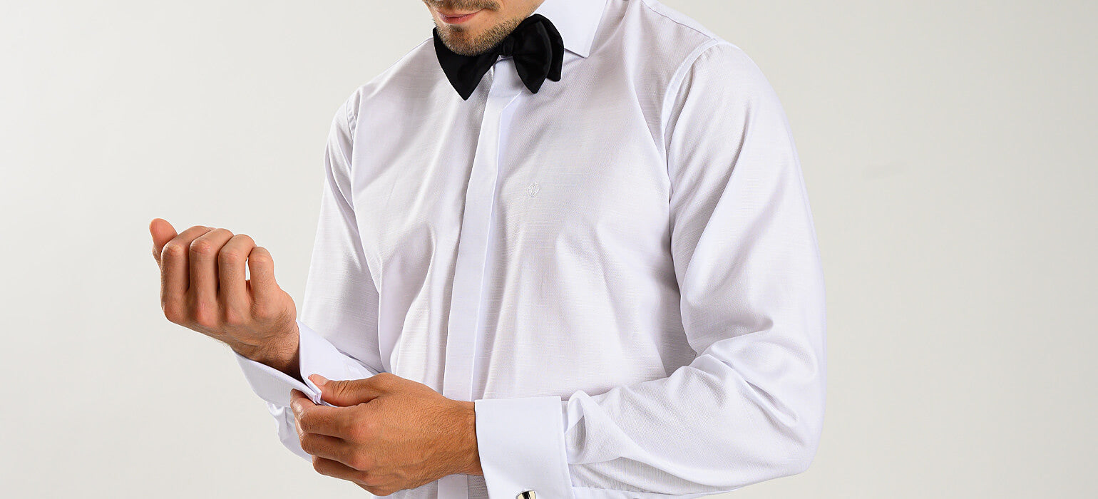 White Slim Fit Formal Shirt with Fine Structure