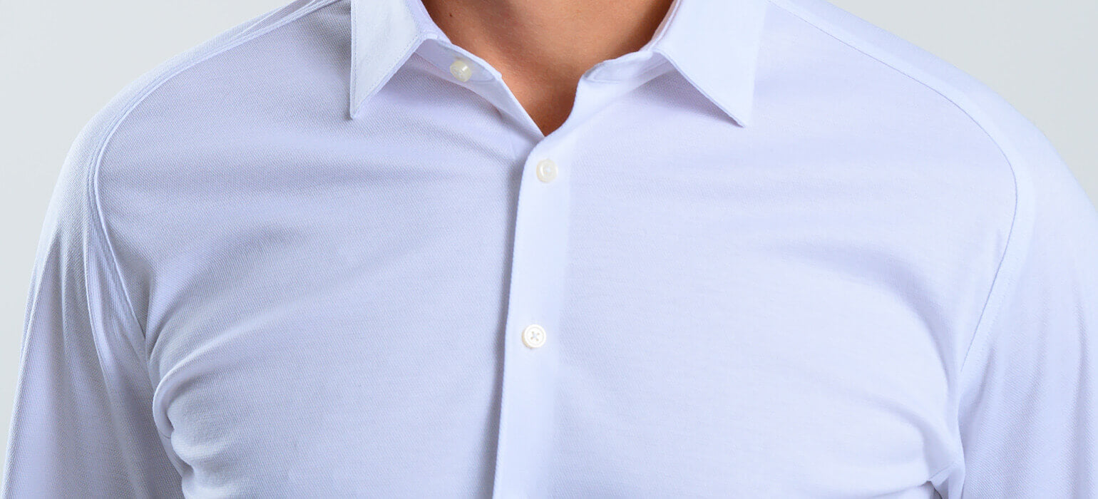 White stretch Extra Slim Fit shirt with anti-wrinkle treatment