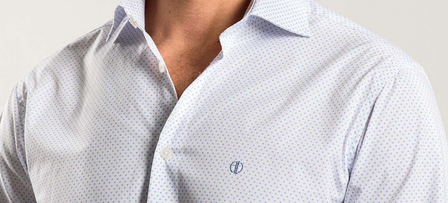 White patterned Extra Slim Fit shirt from the Basic line