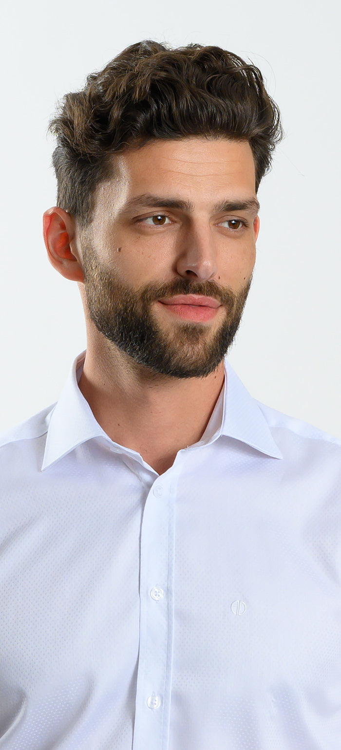 White Patterned Extra Slim Fit Short Sleeve Shirt