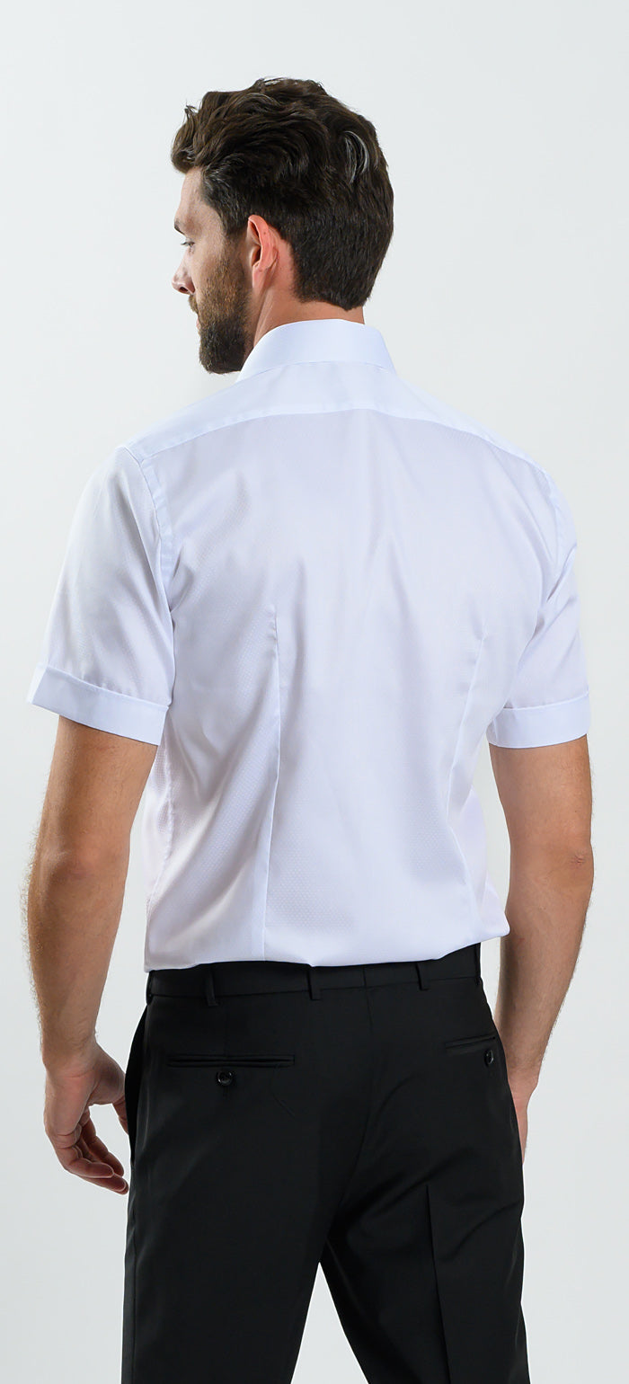 White Patterned Extra Slim Fit Short Sleeve Shirt