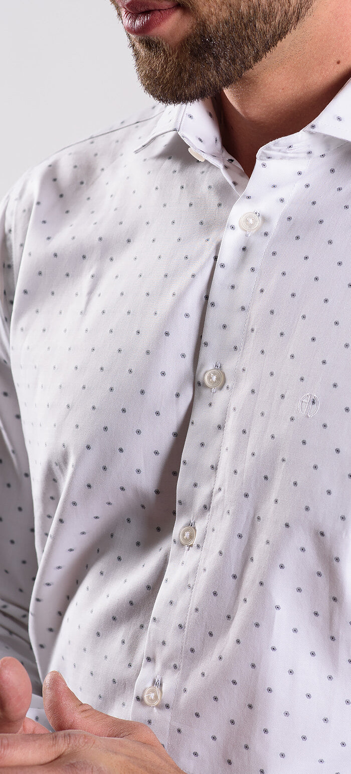 White patterned Slim Fit shirt