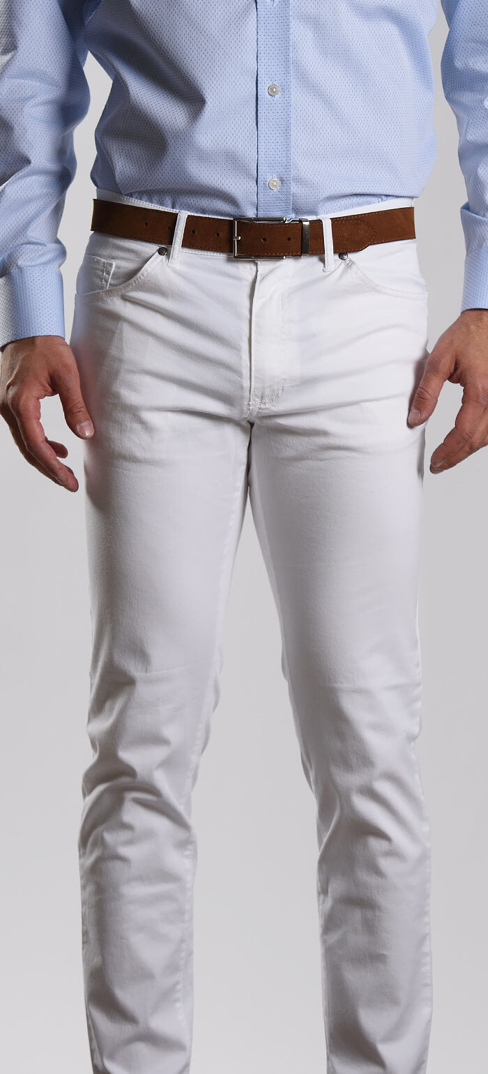 White cotton jeans