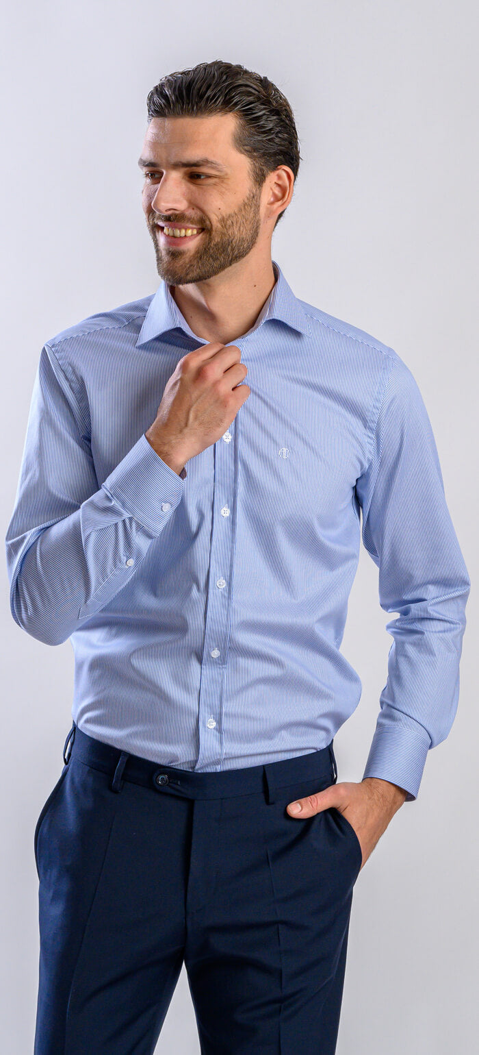 White and blue striped Extra Slim Fit shirt