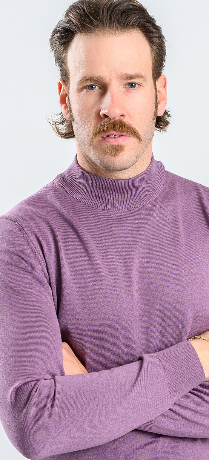 Pale purple cotton turtleneck