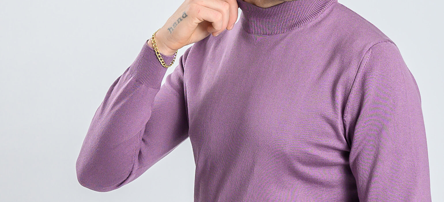 Pale purple cotton turtleneck